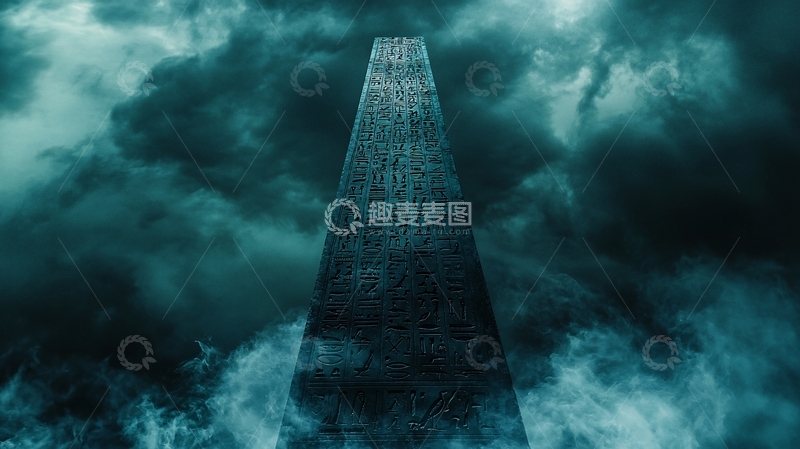 高清大图下载【趣麦麦图】风暴中的黑色石碑