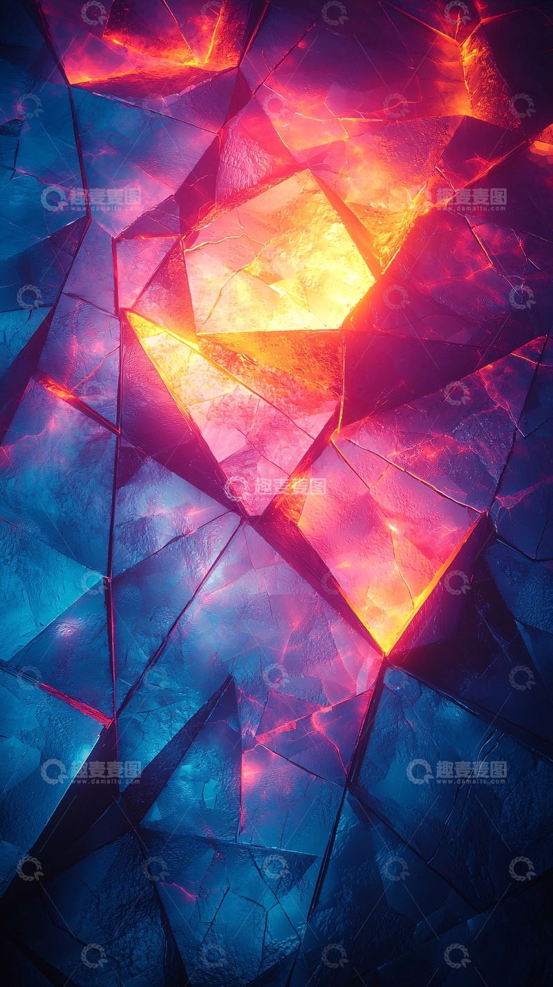 高清大图下载【趣麦麦图】蓝色火焰岩石抽象背景