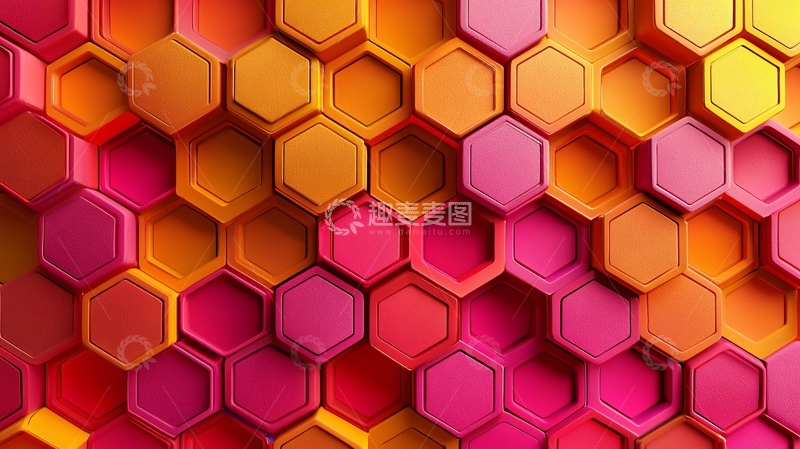 高清大图下载【趣麦麦图】彩色蜂窝状图案