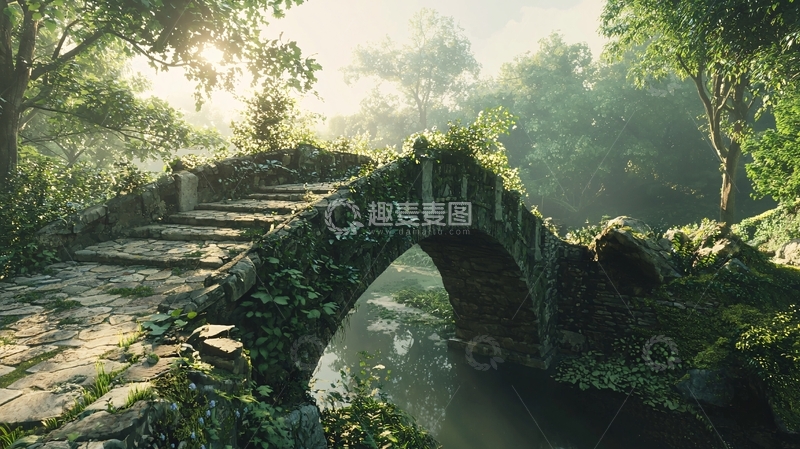 高清大图下载【趣麦麦图】古朴石桥