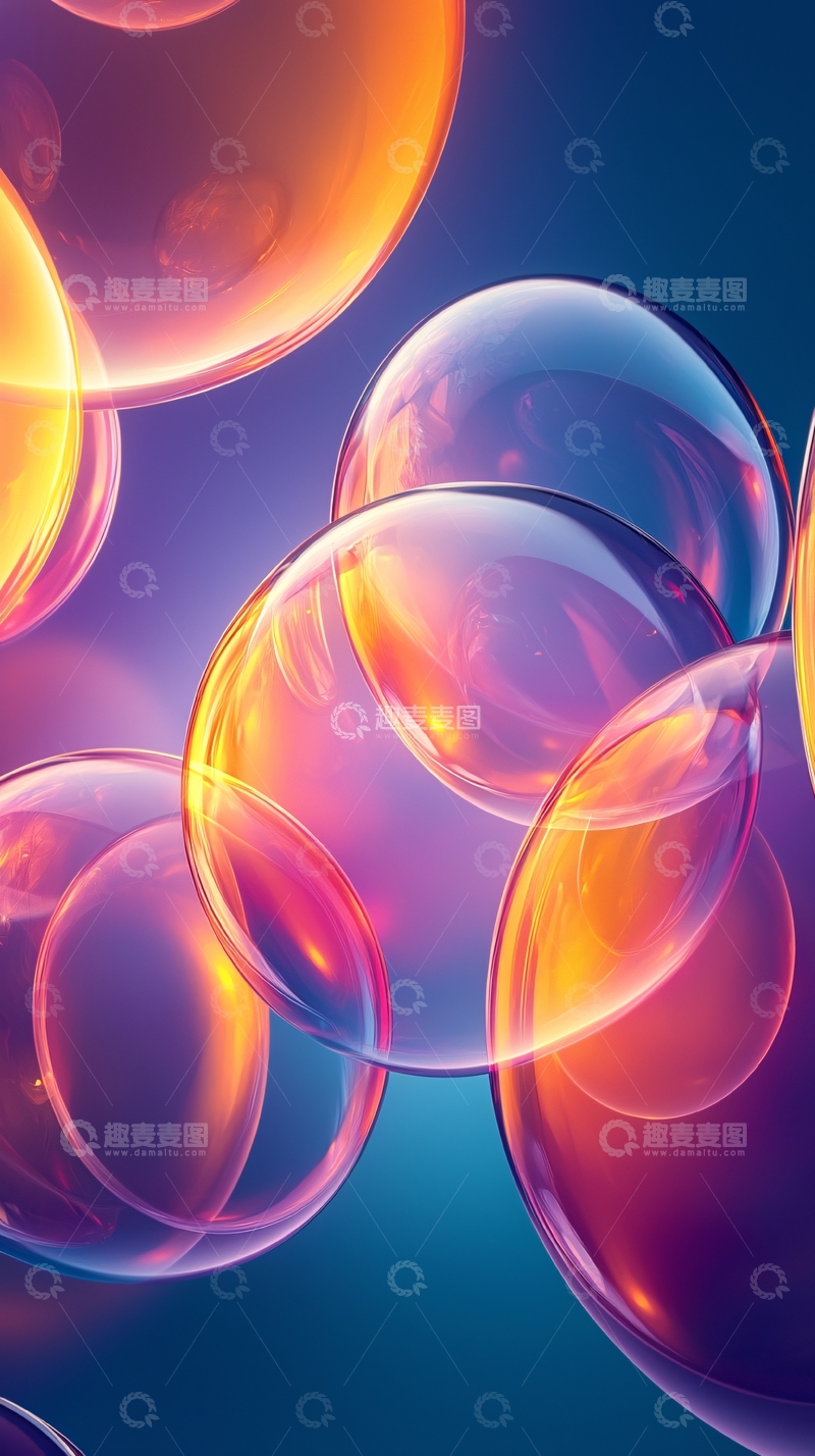高清大图下载【趣麦麦图】彩色泡泡