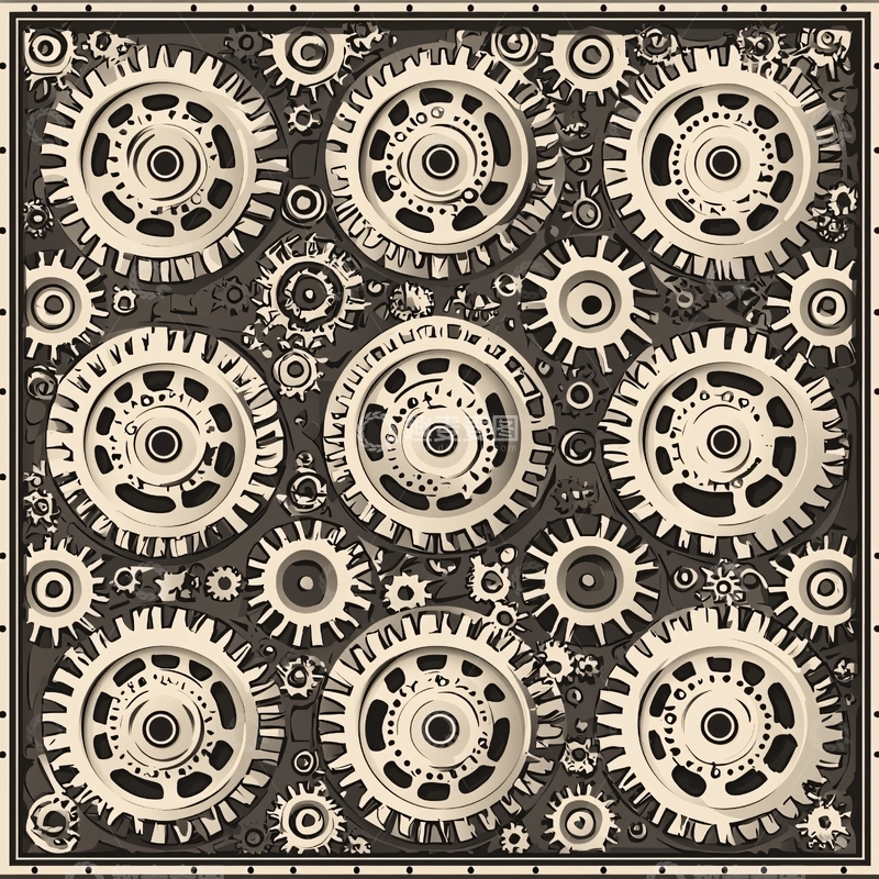 高清大图下载【趣麦麦图】齿轮机械复杂图案