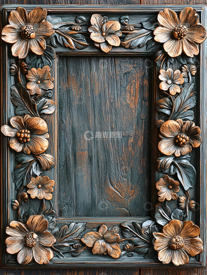 高清大图下载【趣麦麦图】木质花卉相框