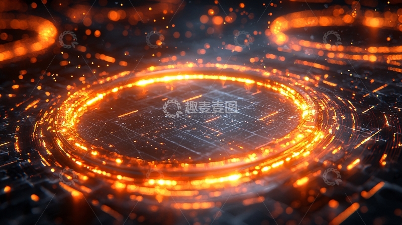 高清大图下载【趣麦麦图】科技感橙色光环