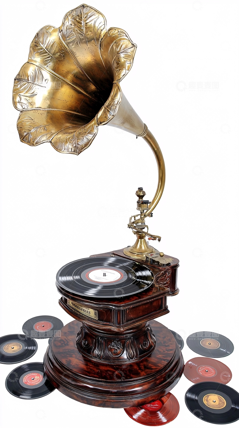 高清大图下载【趣麦麦图】古董留声机