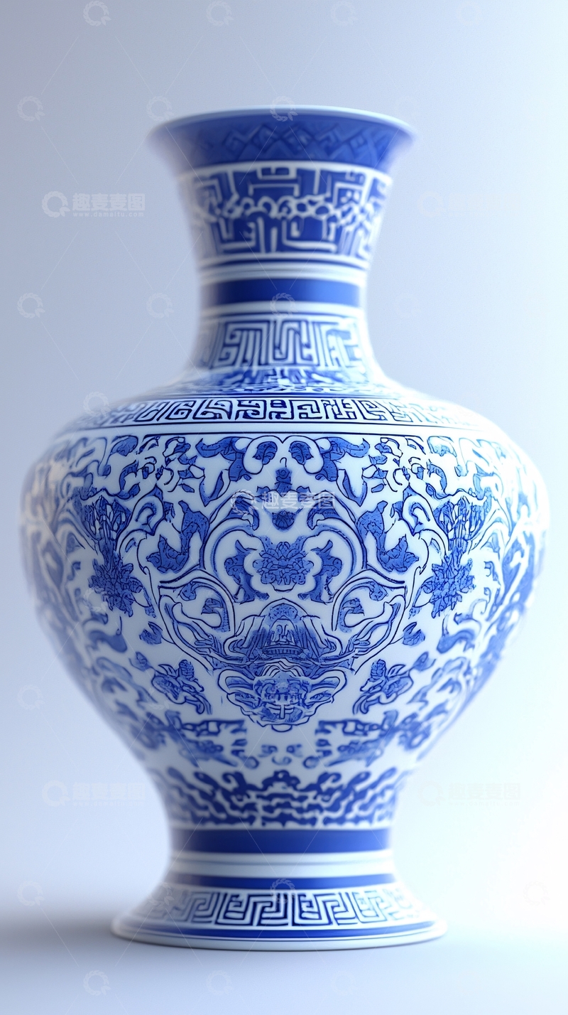 高清大图下载【趣麦麦图】青花瓷花瓶