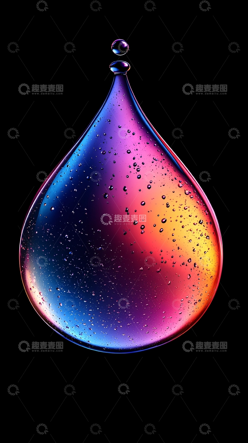 高清大图下载【趣麦麦图】彩色水滴晶莹剔透