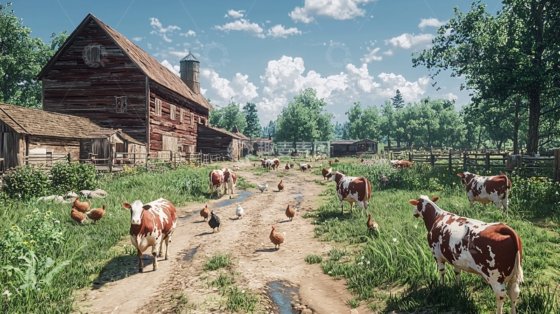 高清大图下载【趣麦麦图】乡村农场景色