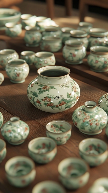 古色古香的瓷器茶具