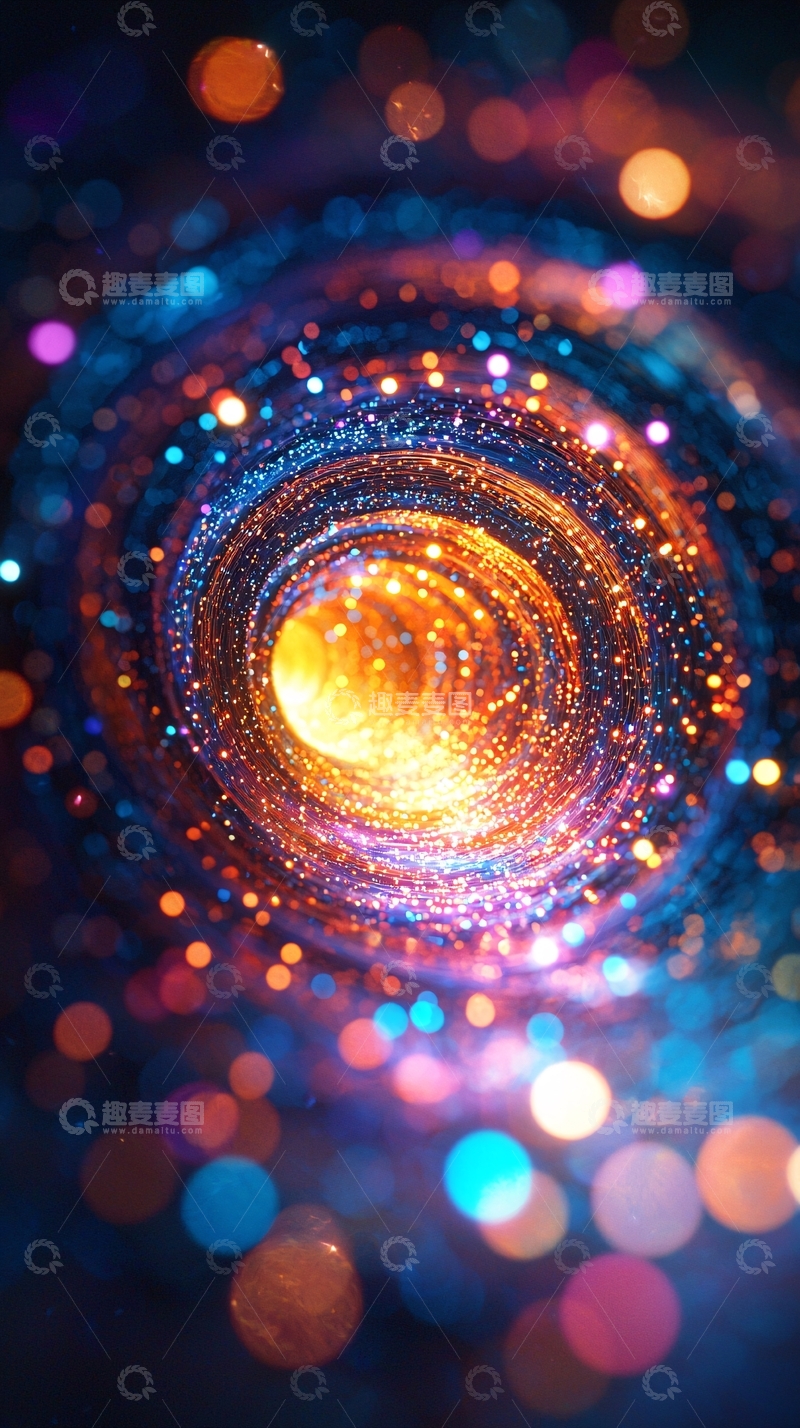 高清大图下载【趣麦麦图】绚丽星空隧道背景