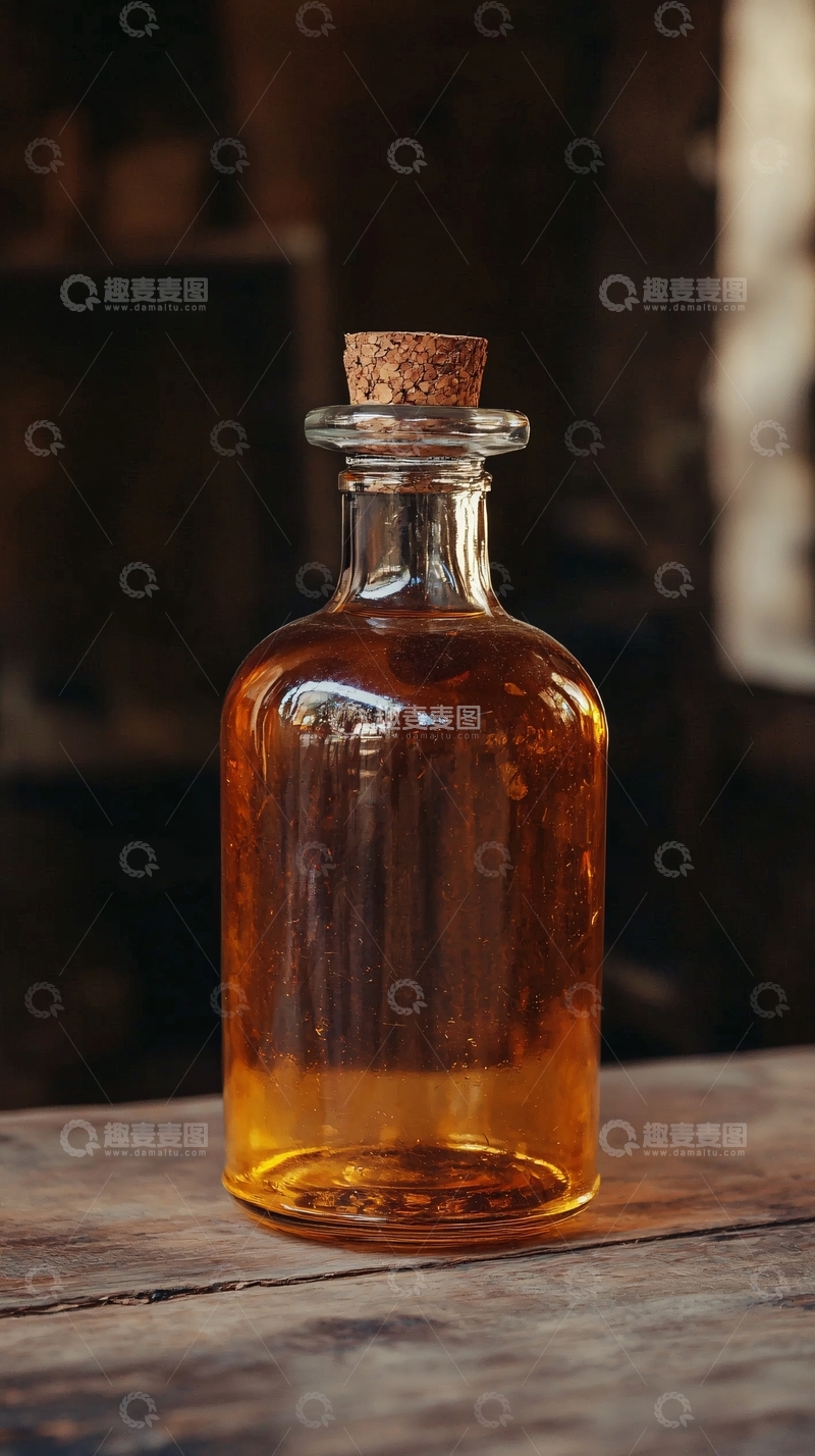 高清大图下载【趣麦麦图】琥珀色液体玻璃瓶