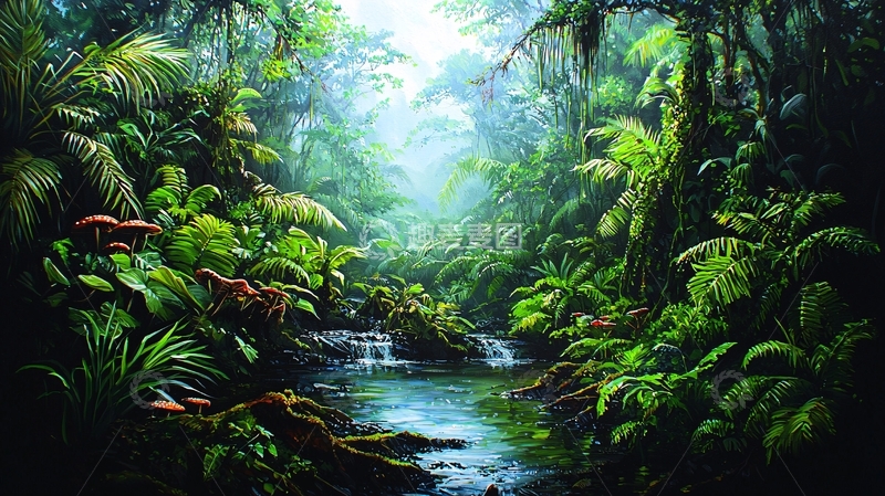 高清大图下载【趣麦麦图】茂密的热带雨林景观