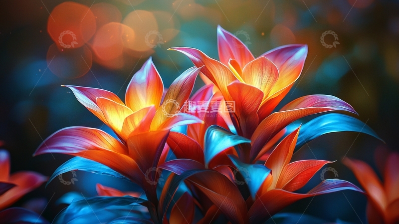 高清大图下载【趣麦麦图】梦幻般色彩的花朵