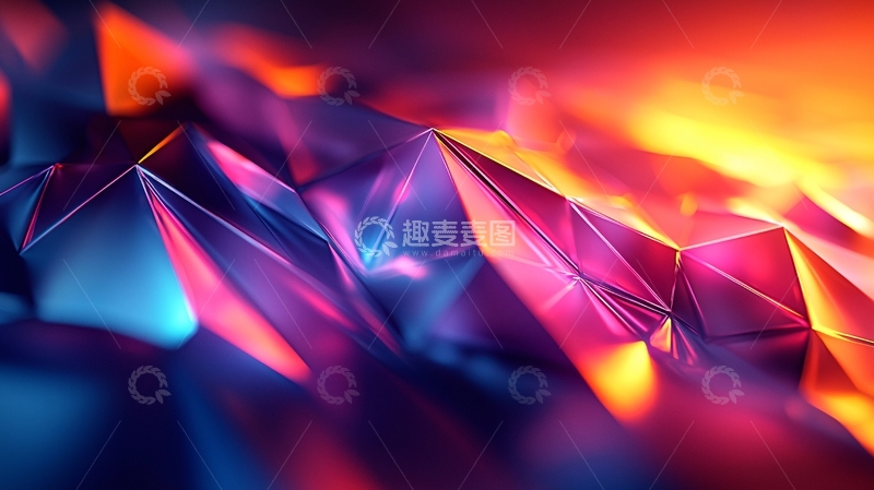 高清大图下载【趣麦麦图】抽象多边形渐变色背景
