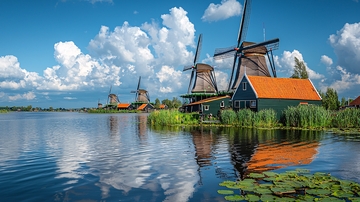 荷兰风车田园风光