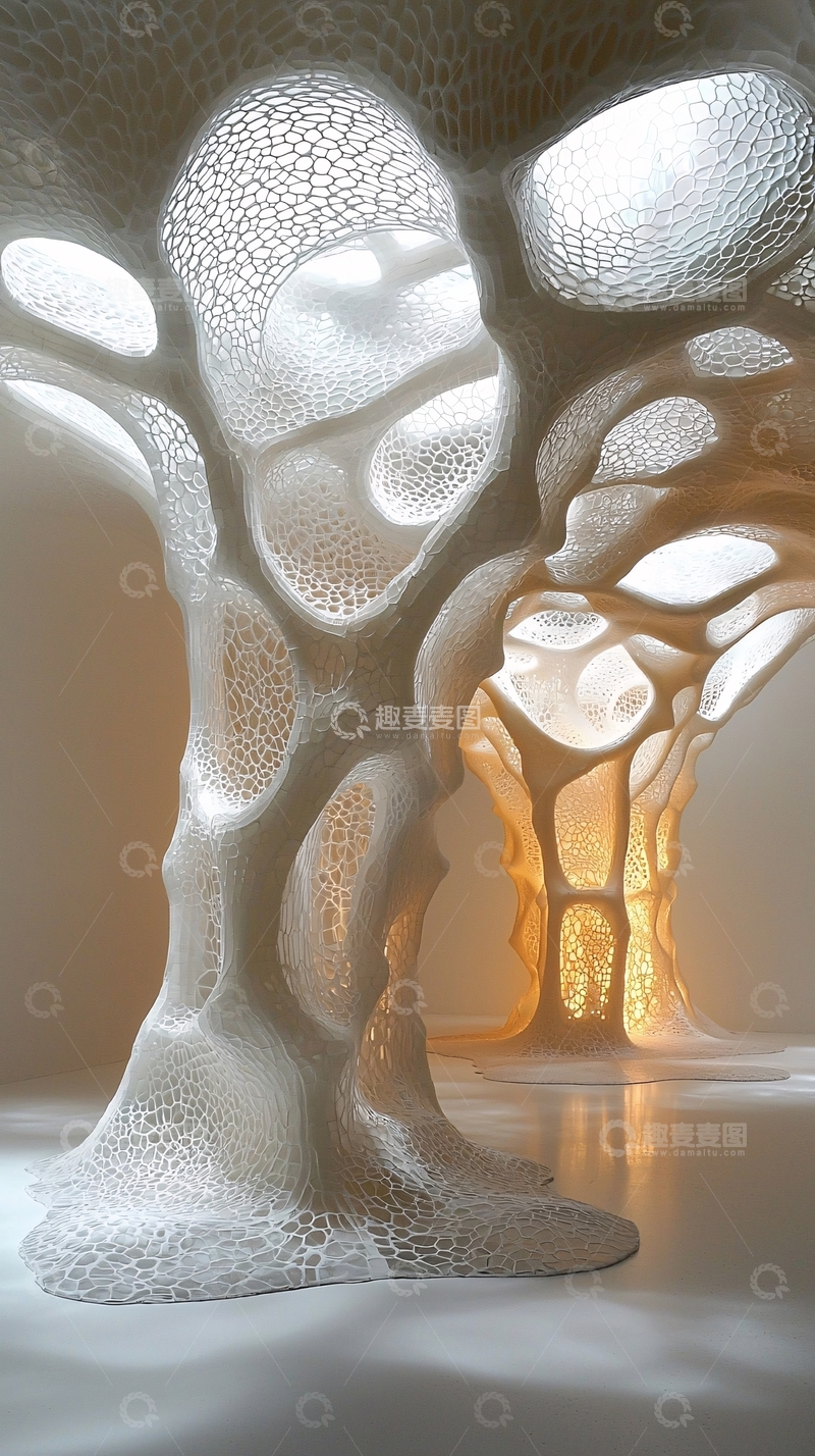 高清大图下载【趣麦麦图】结构镂空发光树