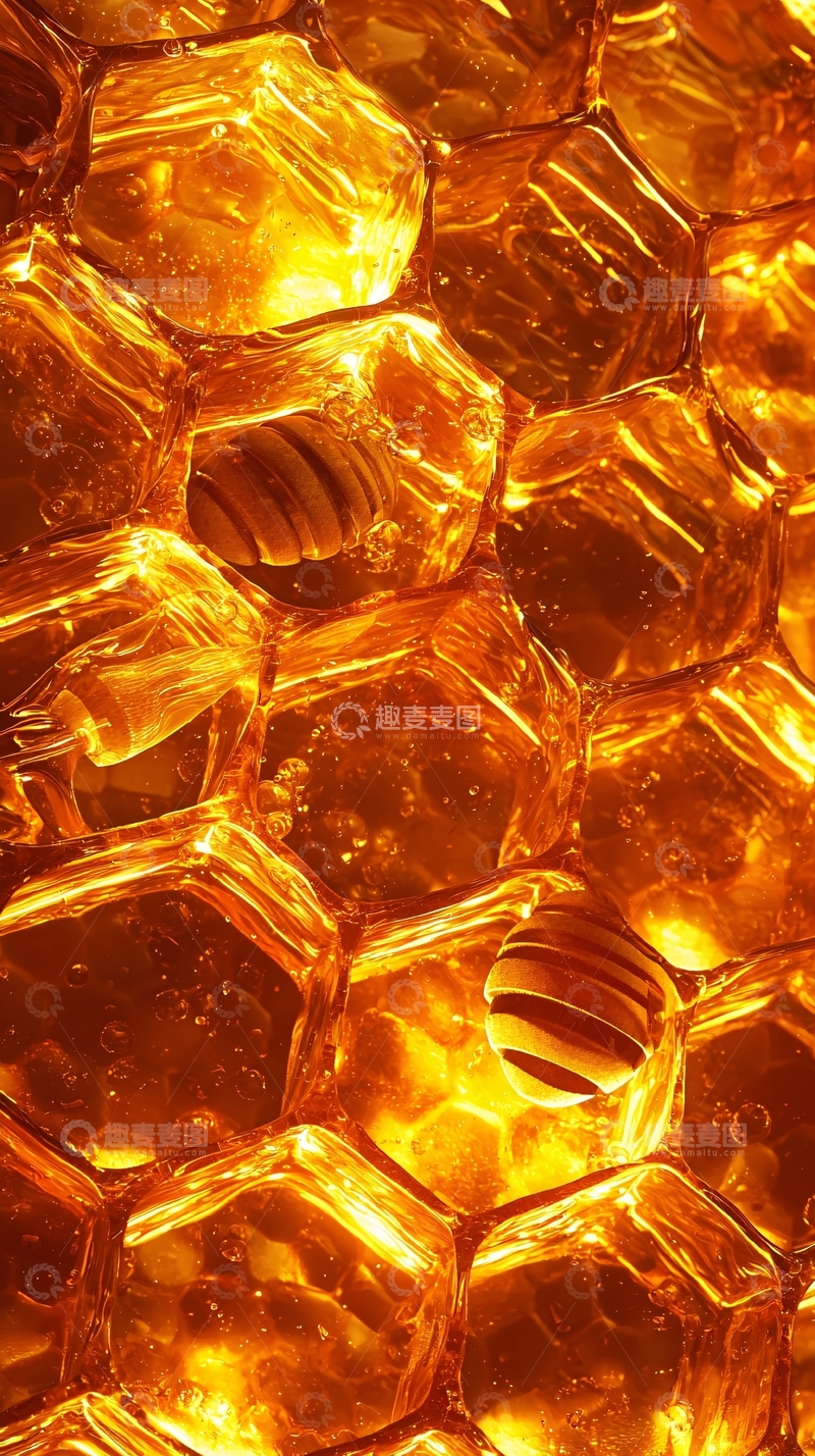 高清大图下载【趣麦麦图】蜂巢蜂蜜特写