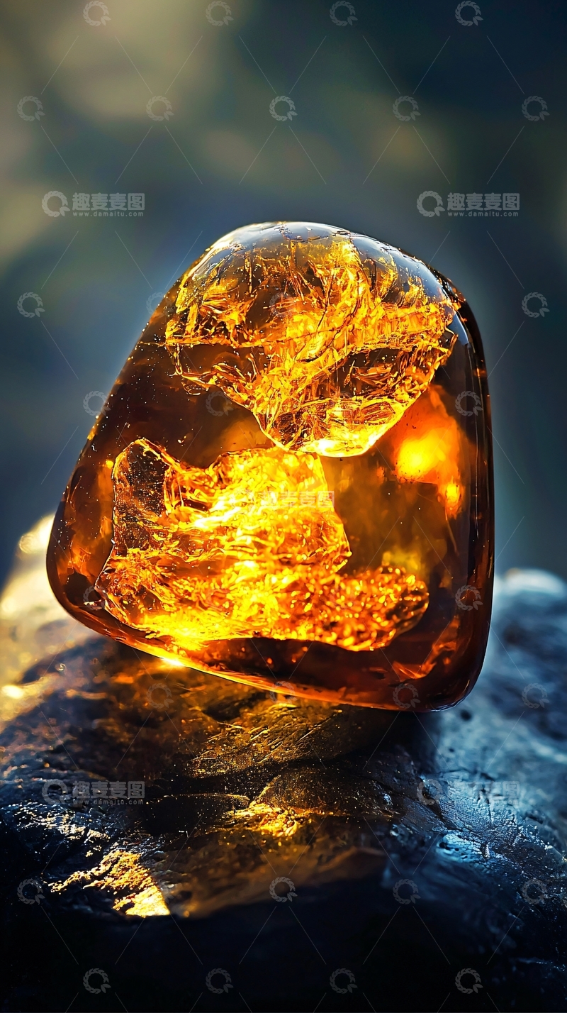 高清大图下载【趣麦麦图】-琥珀宝石特写