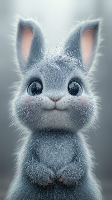 可爱卡通小灰兔