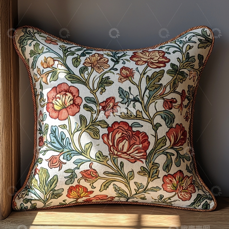 高清大图下载【趣麦麦图】绣花抱枕
