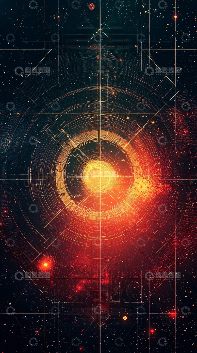 高清大图下载【趣麦麦图】璀璨星河的中心能量爆发