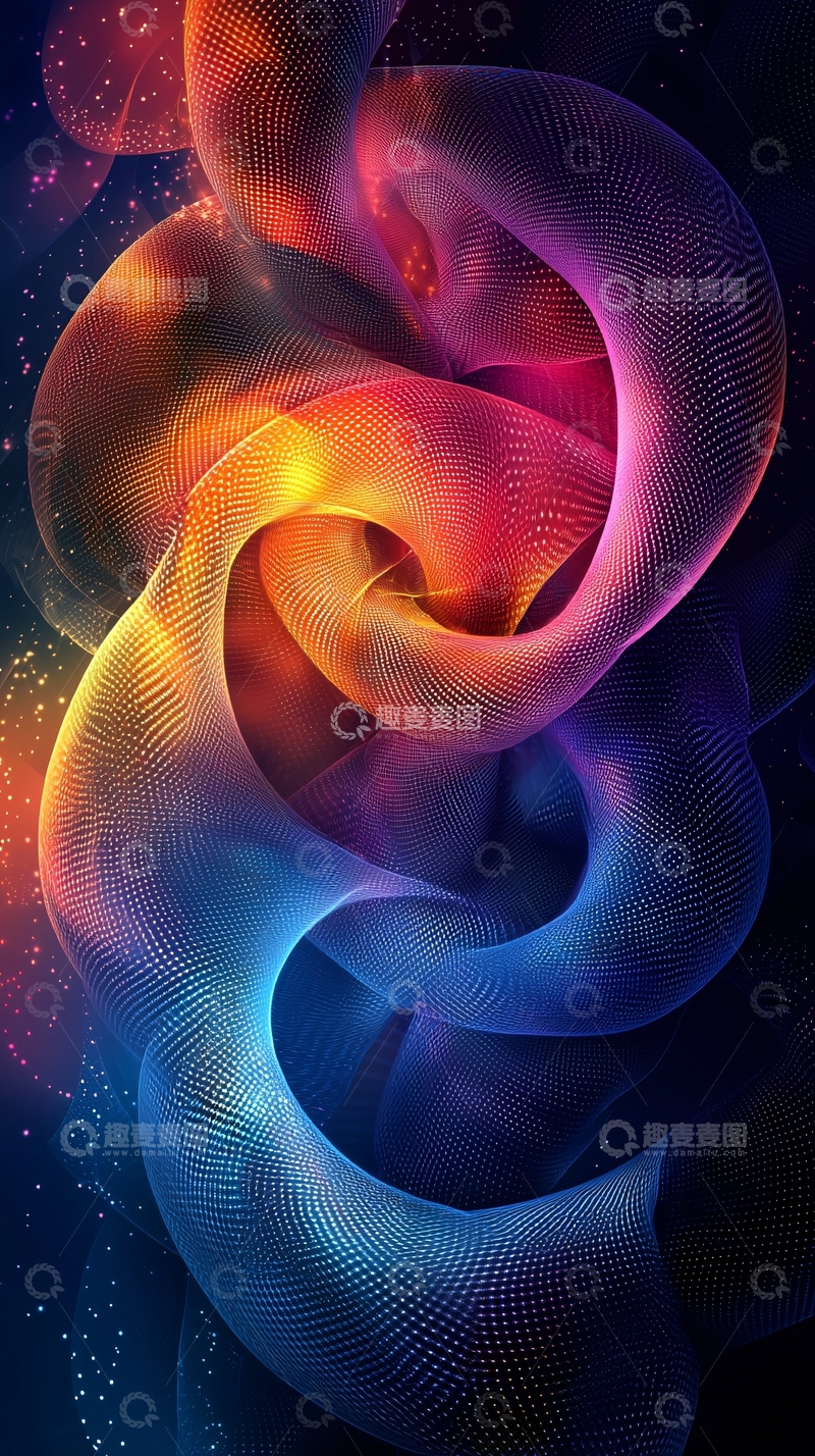 高清大图下载【趣麦麦图】炫彩流体线条艺术