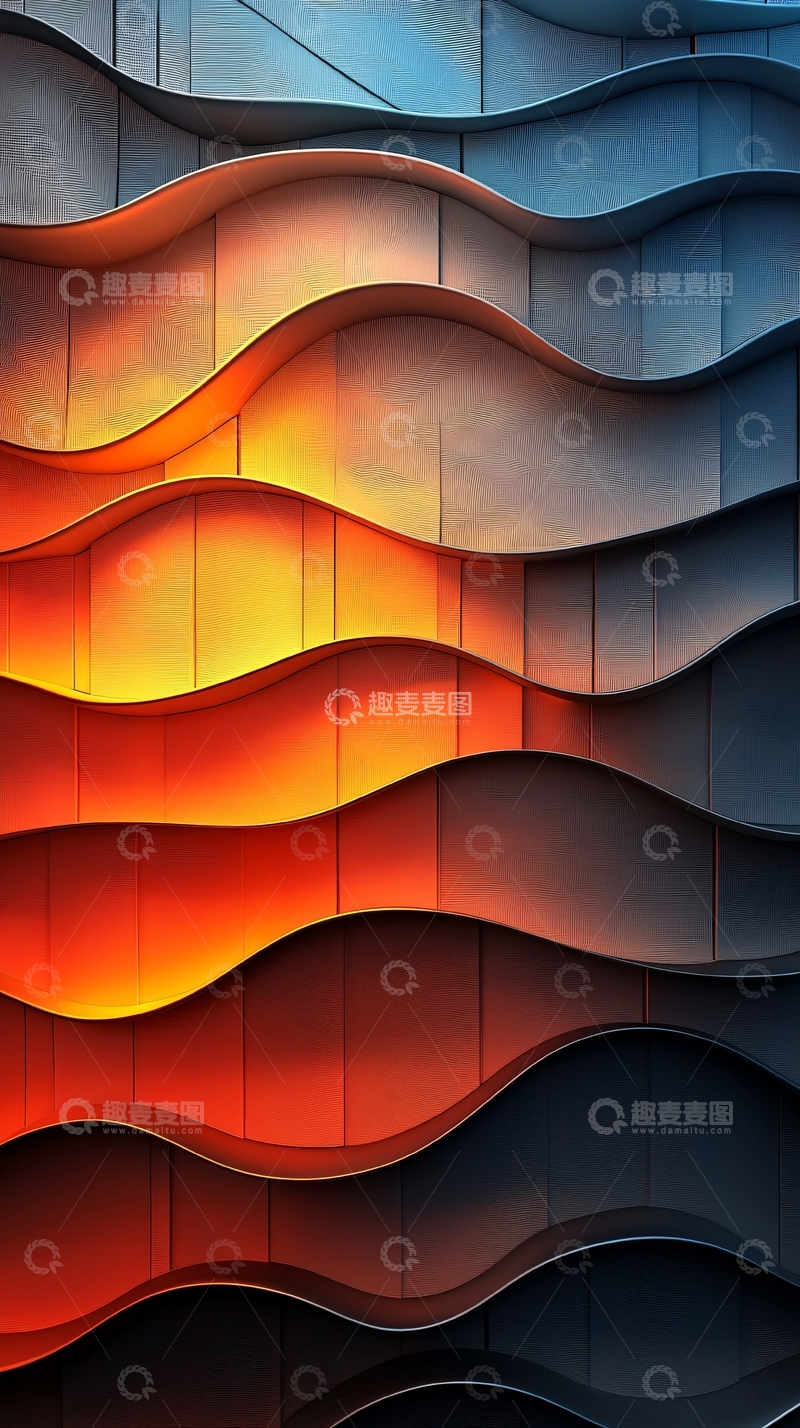 高清大图下载【趣麦麦图】波浪形金属墙面
