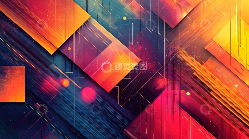 高清大图下载【趣麦麦图】抽象几何背景