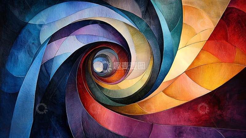 高清大图下载【趣麦麦图】彩色漩涡抽象背景