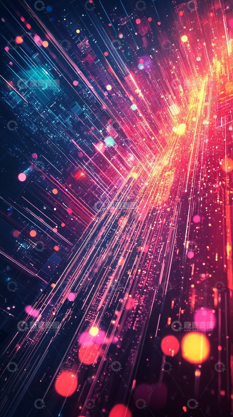 高清大图下载【趣麦麦图】流光溢彩的科技感城市