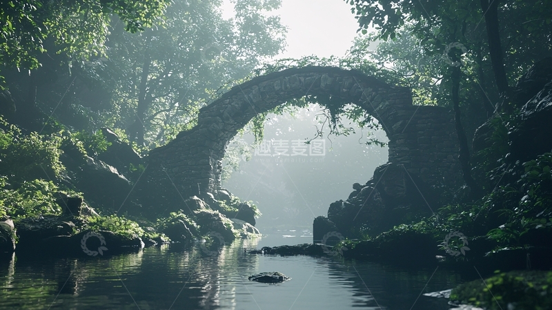 高清大图下载【趣麦麦图】古老石桥