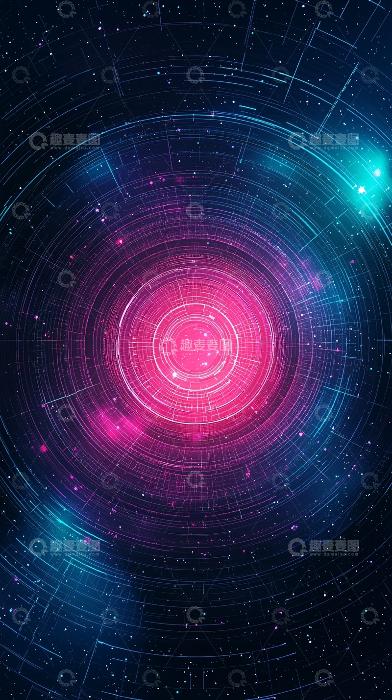 高清大图下载【趣麦麦图】科技感圆形隧道背景