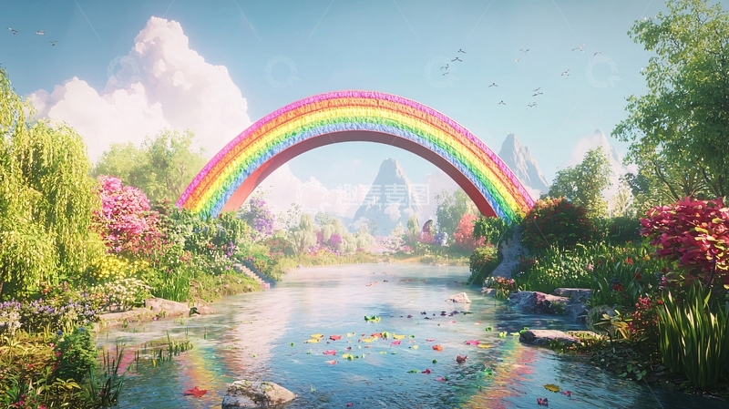 高清大图下载【趣麦麦图】彩虹桥梦幻仙境