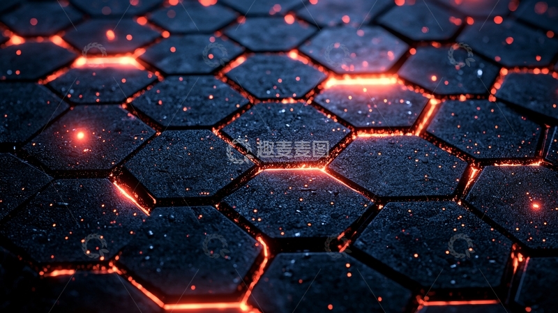 高清大图下载【趣麦麦图】科技感蜂巢发光纹理
