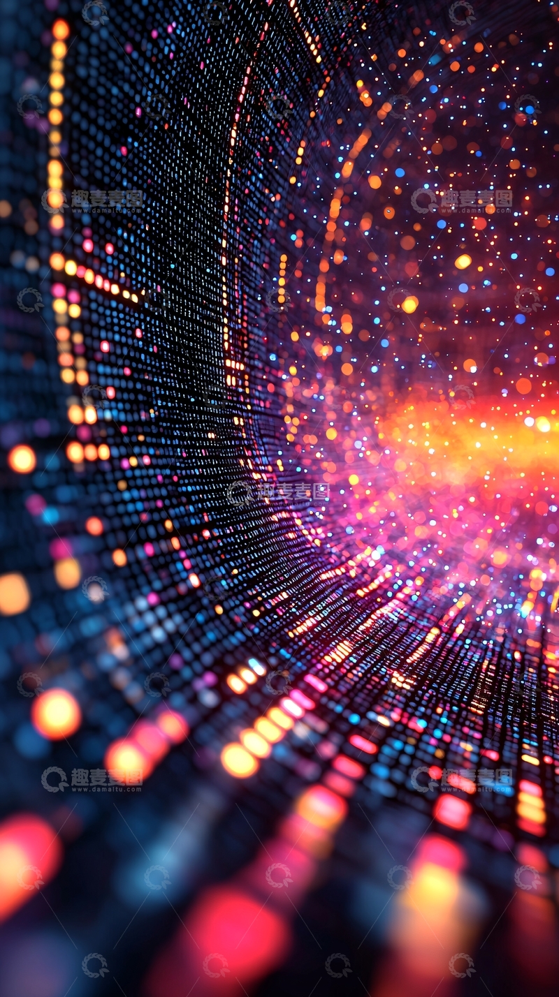 高清大图下载【趣麦麦图】科技感光束隧道