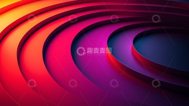 高清大图下载【趣麦麦图】抽象彩色曲线背景