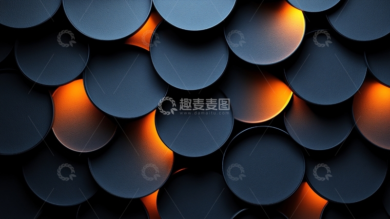 高清大图下载【趣麦麦图】圆形堆叠发光背景
