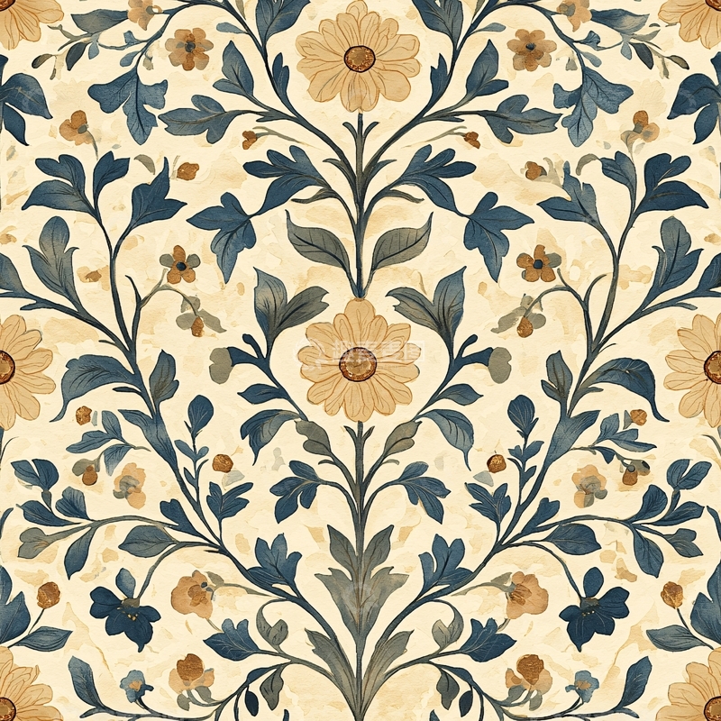 高清大图下载【趣麦麦图】精美花卉对称图案