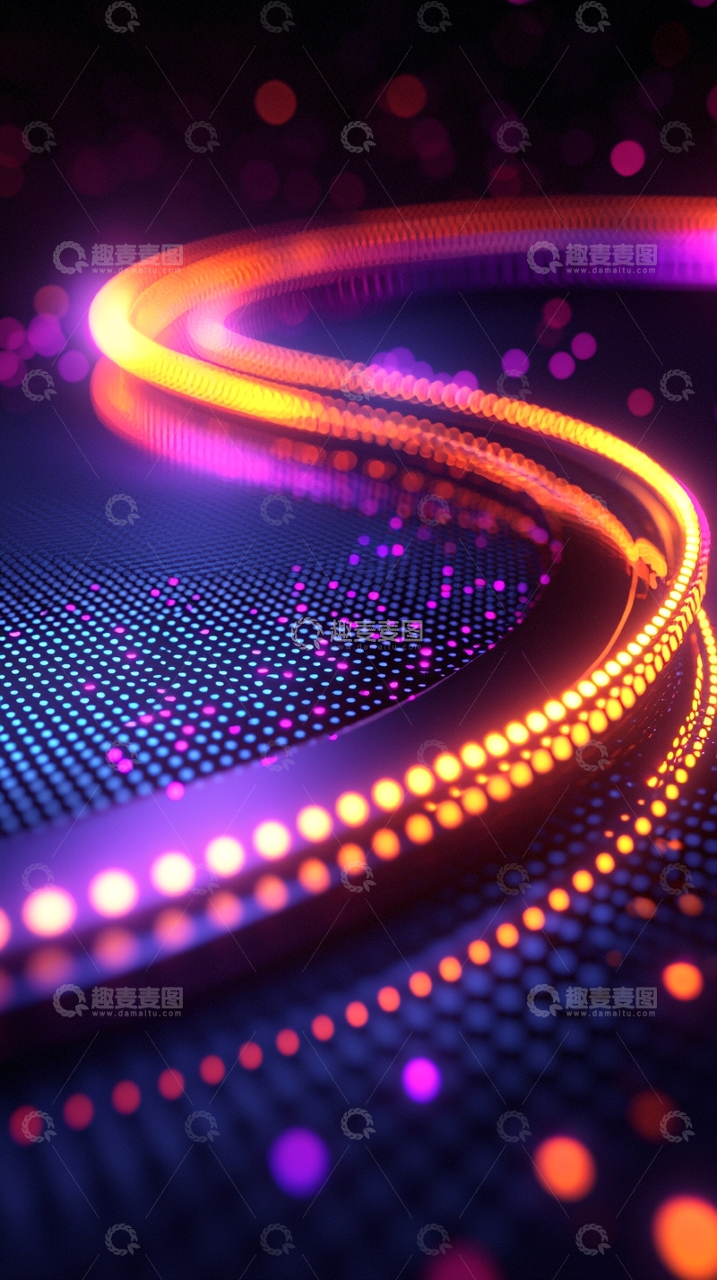 高清大图下载【趣麦麦图】科技感光线流动曲线