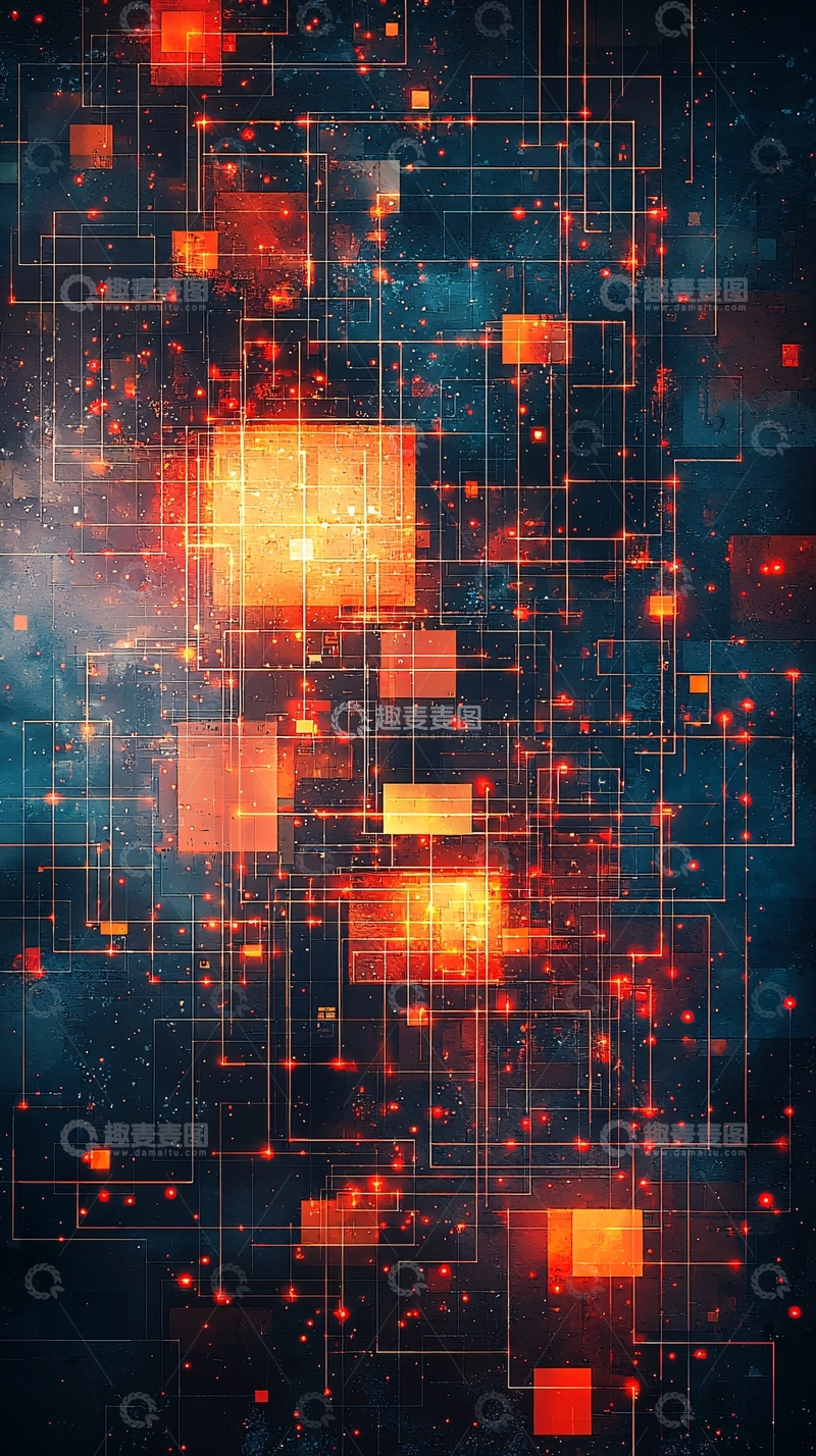 高清大图下载【趣麦麦图】抽象的橙色方块网络