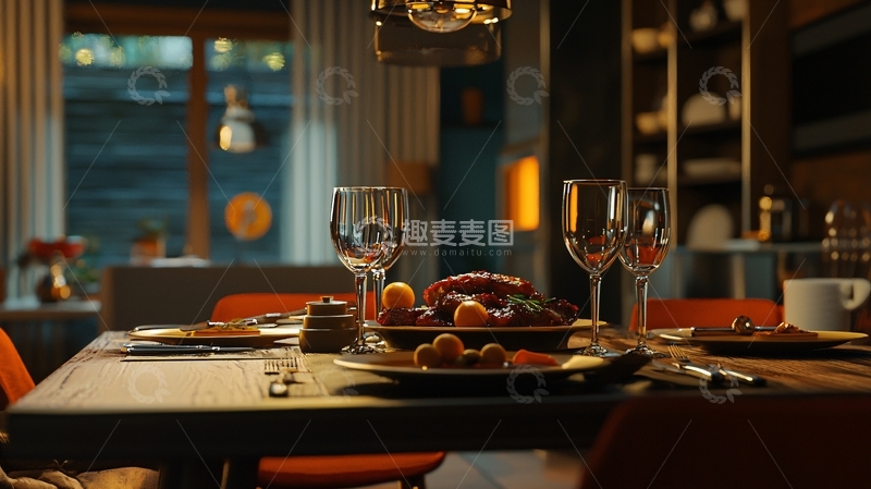 高清大图下载【趣麦麦图】温馨的晚餐餐桌
