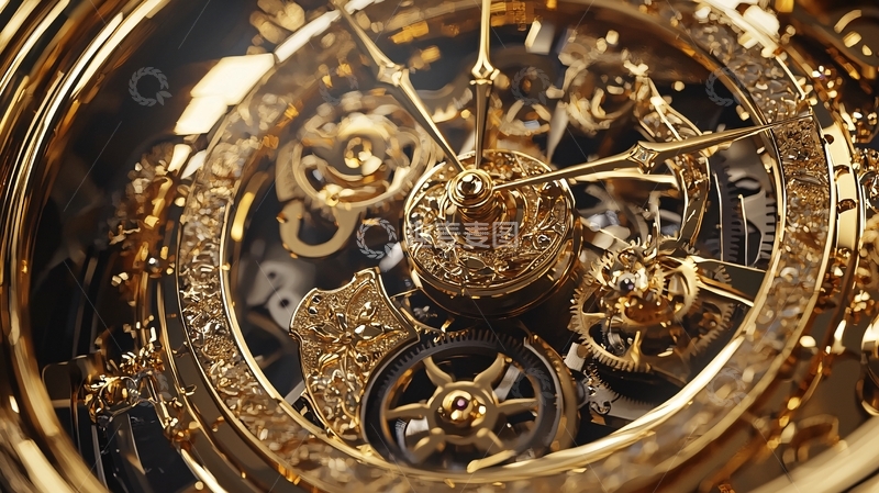 高清大图下载【趣麦麦图】奢华黄金机械表内部构造