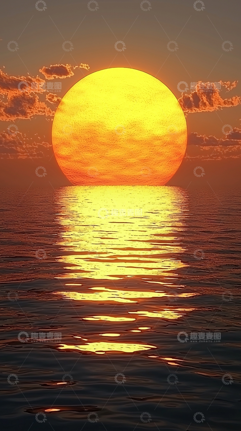 高清大图下载【趣麦麦图】海上日出美景