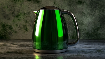 绿色金属电热水壶