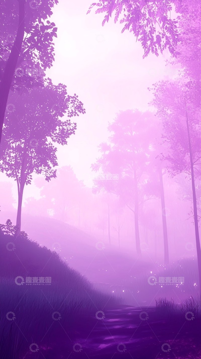 高清大图下载【趣麦麦图】紫色的梦幻森林