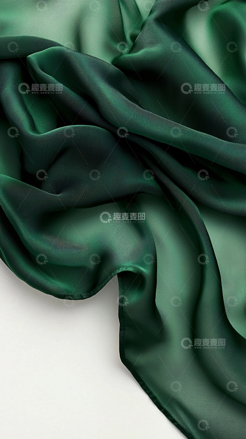 高清大图下载【趣麦麦图】深绿色丝绸质感面料