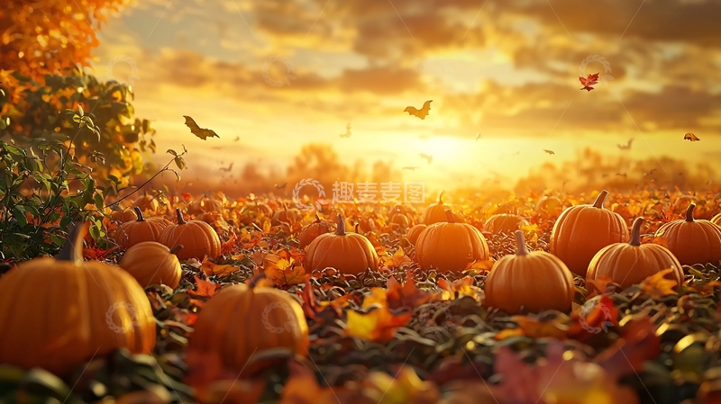 高清大图下载【趣麦麦图】秋日南瓜田园风景