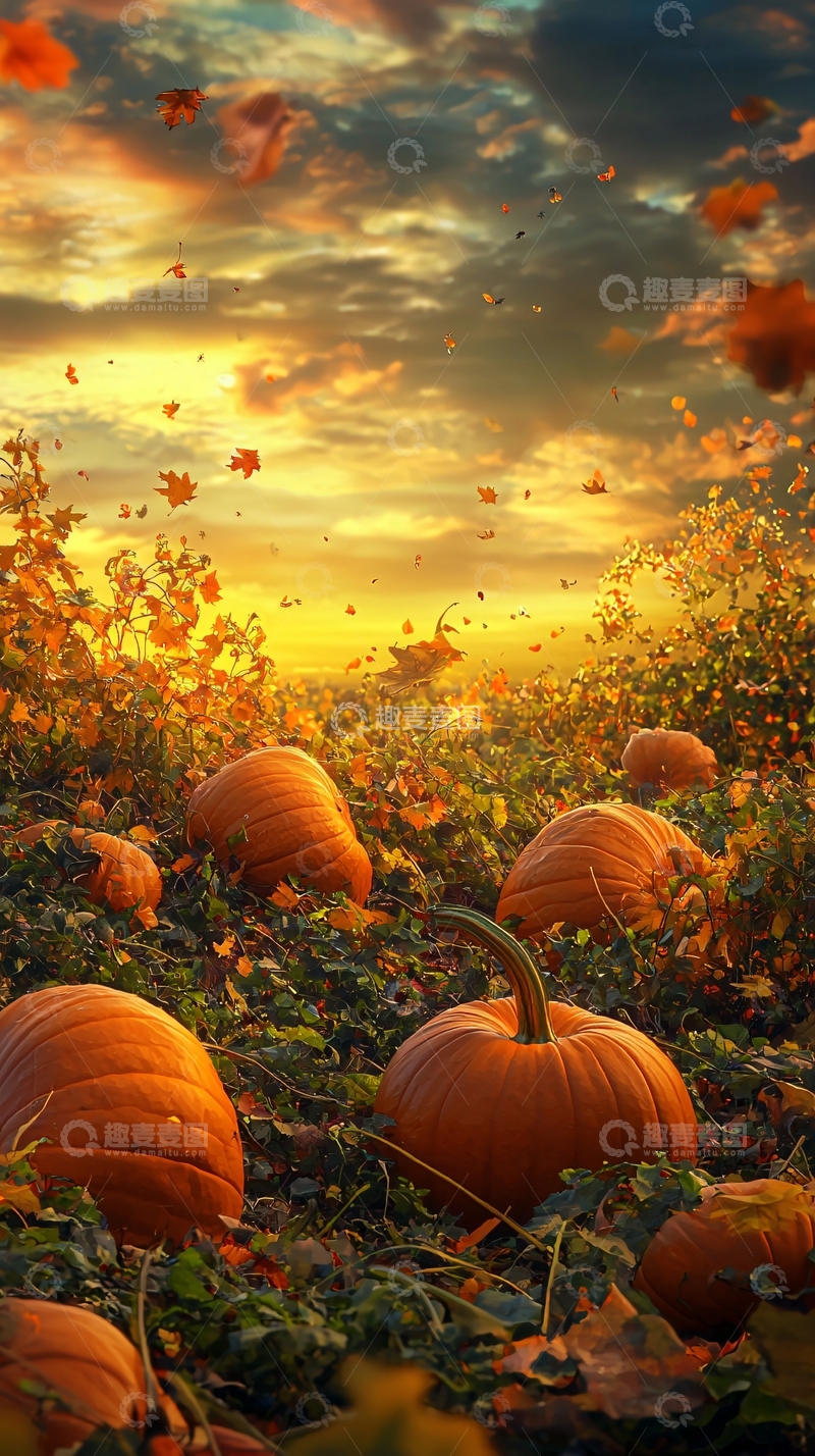 高清大图下载【趣麦麦图】秋日南瓜田园风景