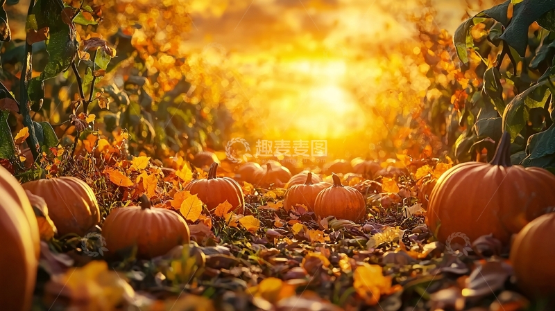 高清大图下载【趣麦麦图】秋日南瓜田园风光