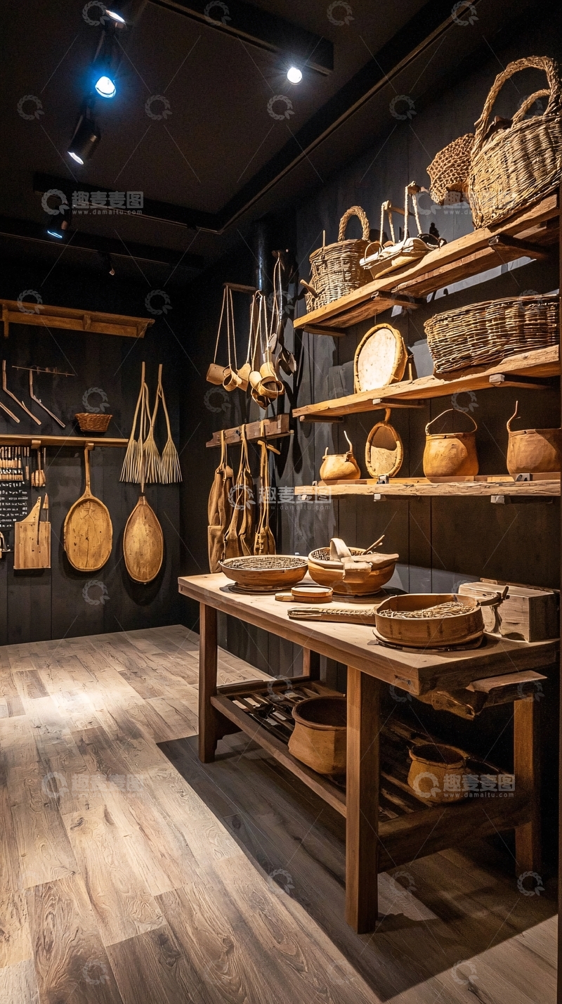 高清大图下载【趣麦麦图】老式厨房用具陈列